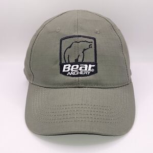 Bear Archery Hat Baseball Cap Mens Adjustable Olive Green Ripstop Outdoor